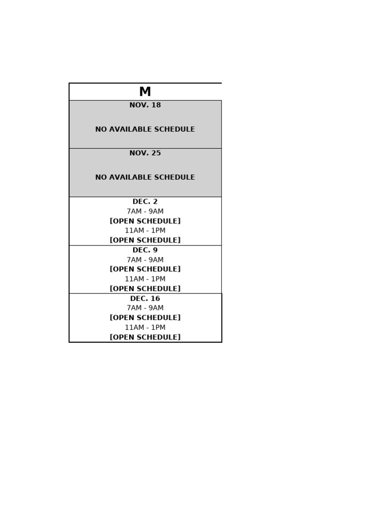 FABM1 Makeup Class Schedule | PDF