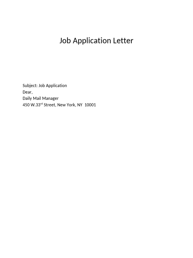 Job Application Letter | PDF