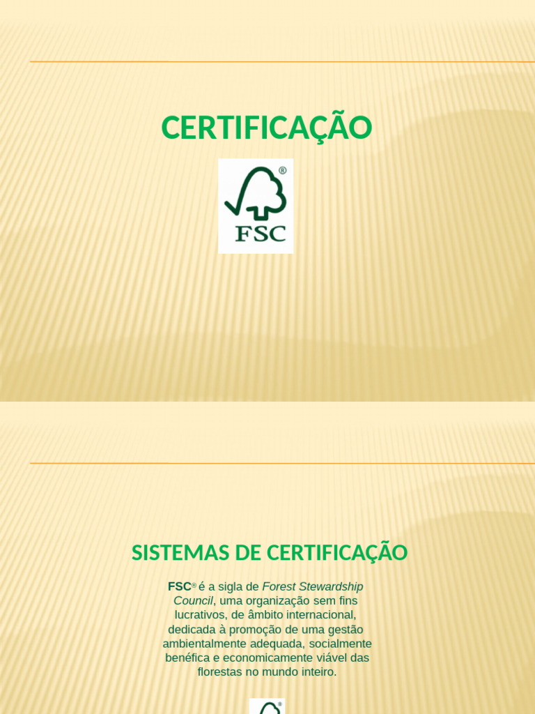 Certificacao FSC | PDF | Conselho de Manejo Florestal | Ambiente natural