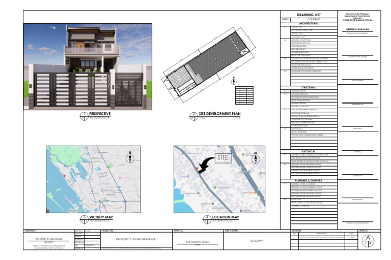 Proposed 2-Storey Residence Plans | PDF | Building Engineering | Civil ...