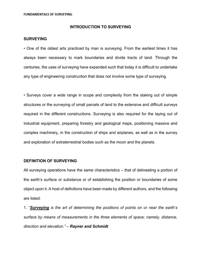 Surveying Fundamentals Explained | PDF | Surveying | Accuracy And Precision