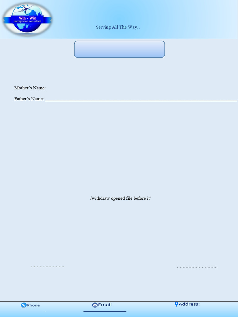 Immigration Registration Form Template | PDF | Government And ...