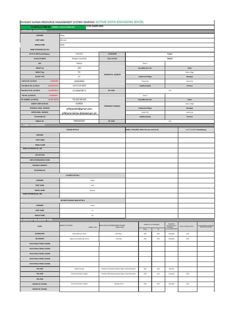 PDS Lastname Firstname - v1.05 | PDF