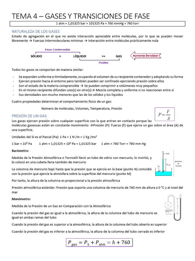 Comportamiento y Leyes de los Gases | PDF | Gases | Líquidos