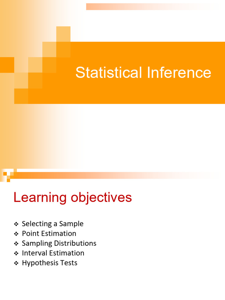 Statistical Inference: Sampling & Estimation | PDF | Mean | Estimator