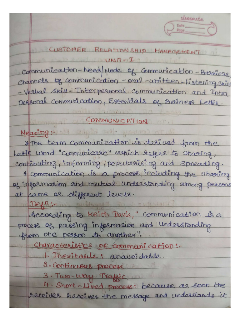 CRM Unit 1 Notes | PDF