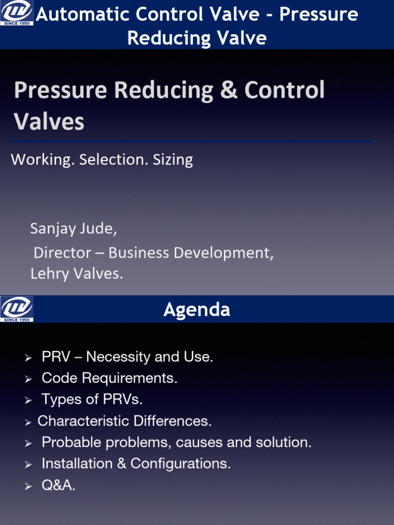Pressure Reducing Valve Guide: Types & Sizing | PDF | Valve ...