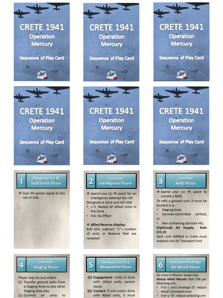 Crete 1941 Operation Mercury Play Card | PDF | Conflicts | Military ...