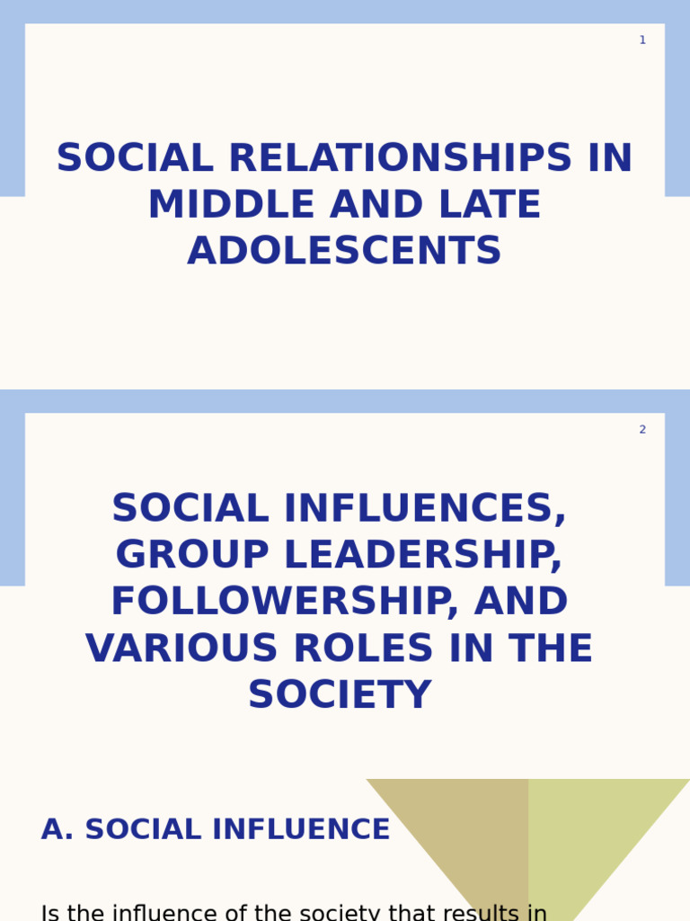 Social Relationships in Middle and Late Adolescents | PDF | Conformity ...