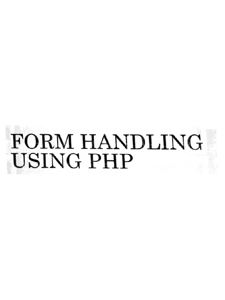 PHP Form Handling, Cookies and Sessions | PDF