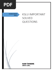 HUMAN RIGHTS IVTH SEM KSLU-UNIT 1