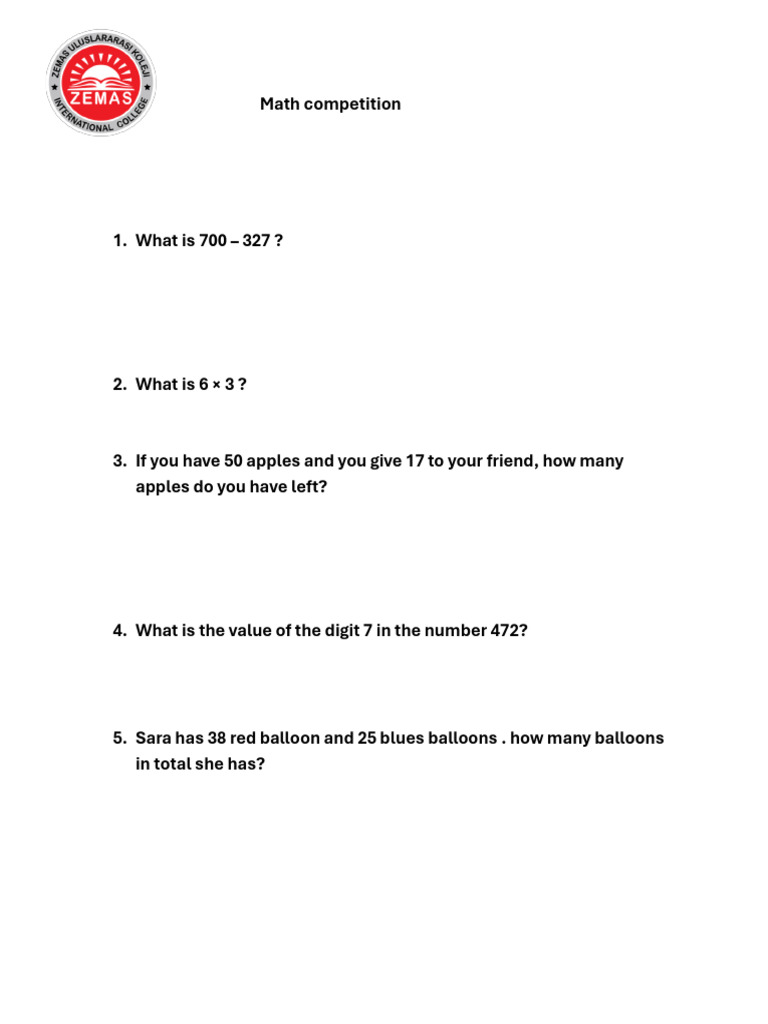 Math Competition | PDF