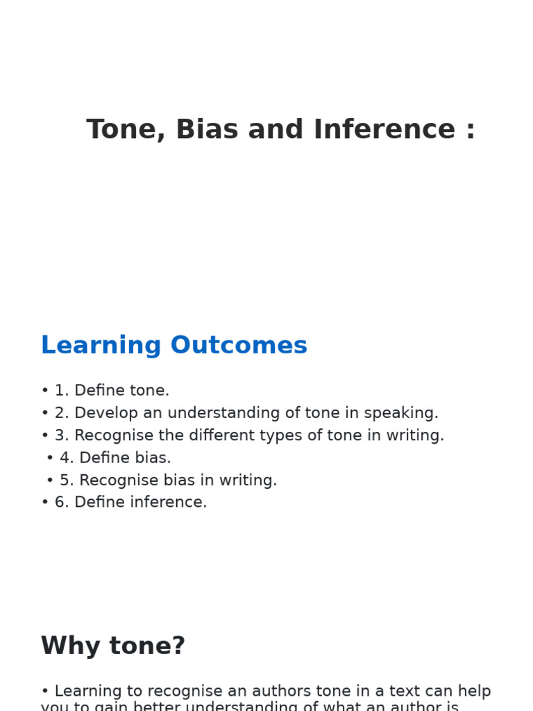 Understanding Tone, Bias, and Inference | PDF | Bias | Cats