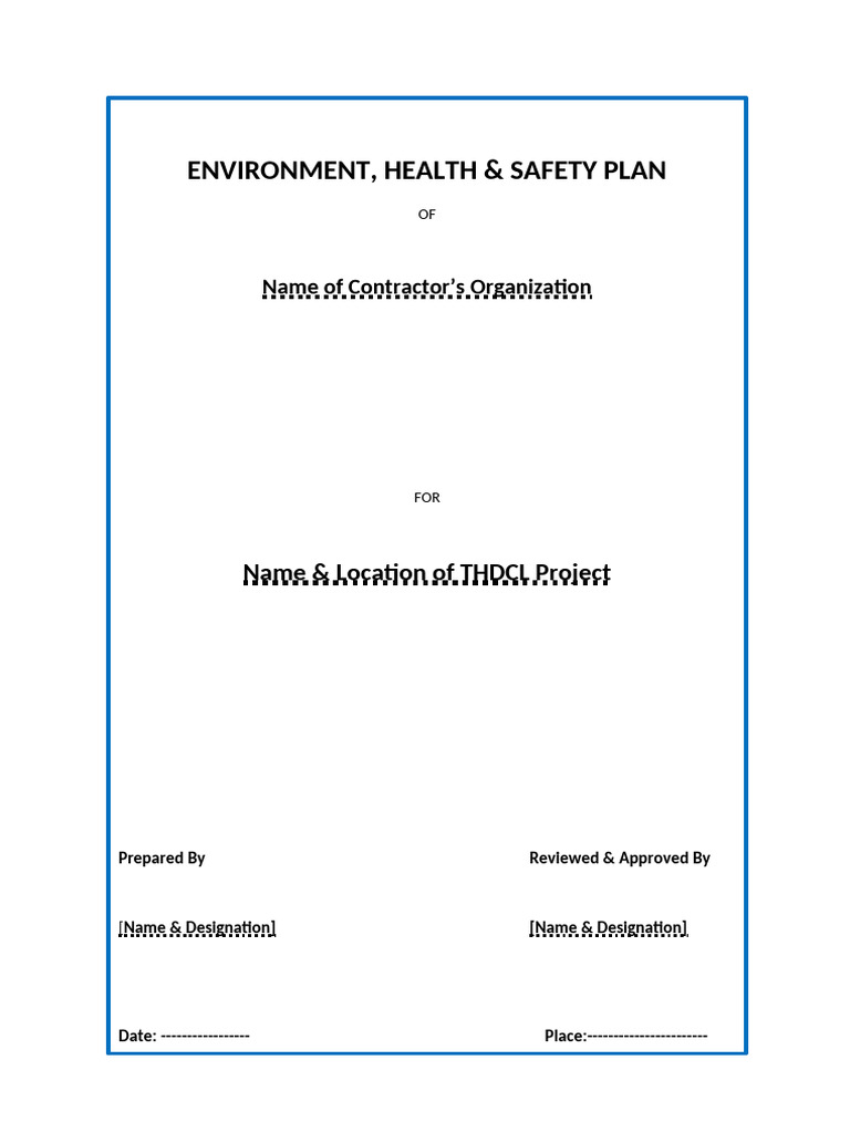 EHS Plan for Construction Project | PDF | Waste | Occupational Safety ...