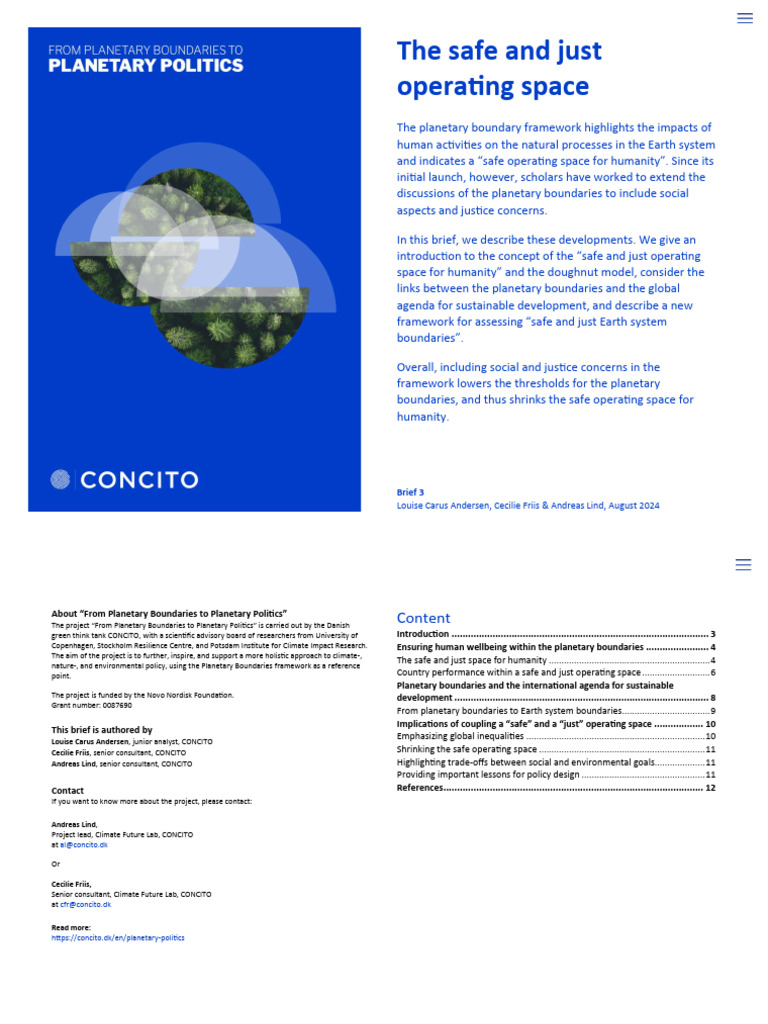 Safe and Just Operating Space | PDF | Sustainability | Poverty
