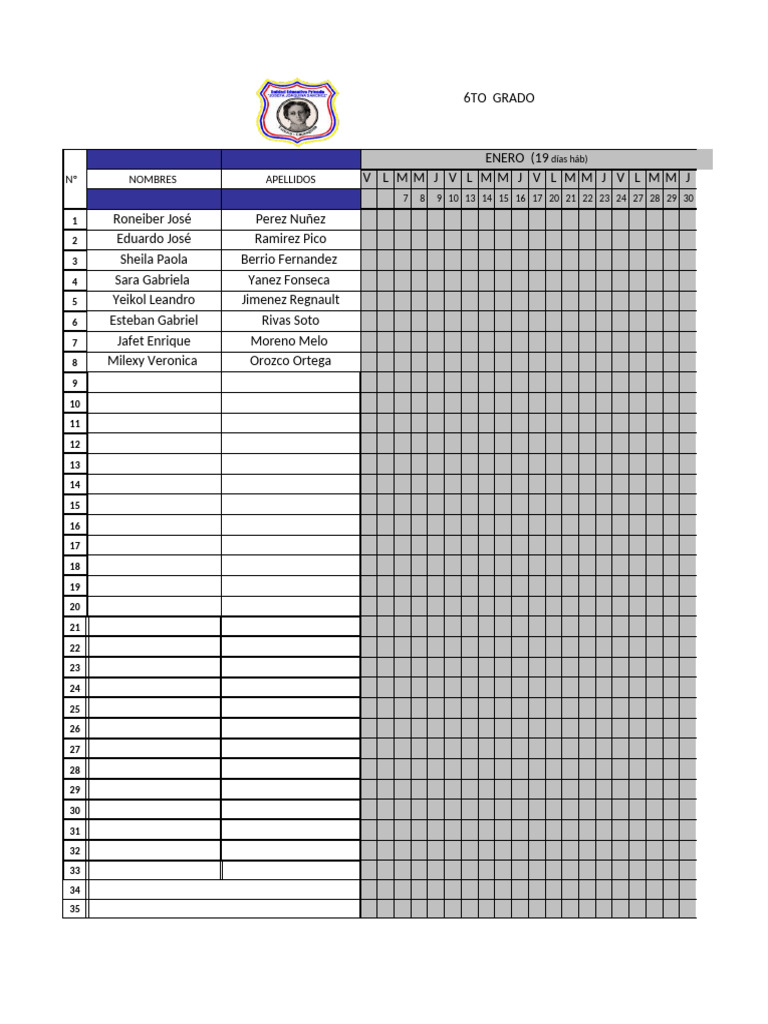 Control de Asistencia Inicial y Primaria y Media para Editar Ii Lapso | PDF