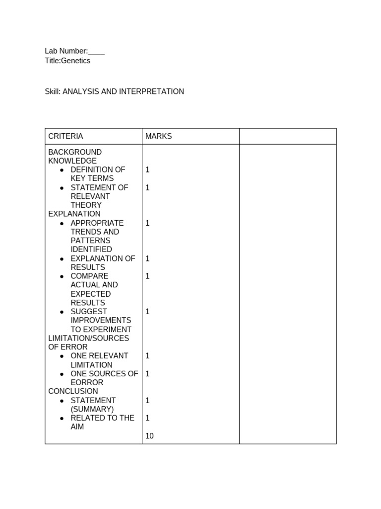 Genetics Lab Analysis Guide | PDF