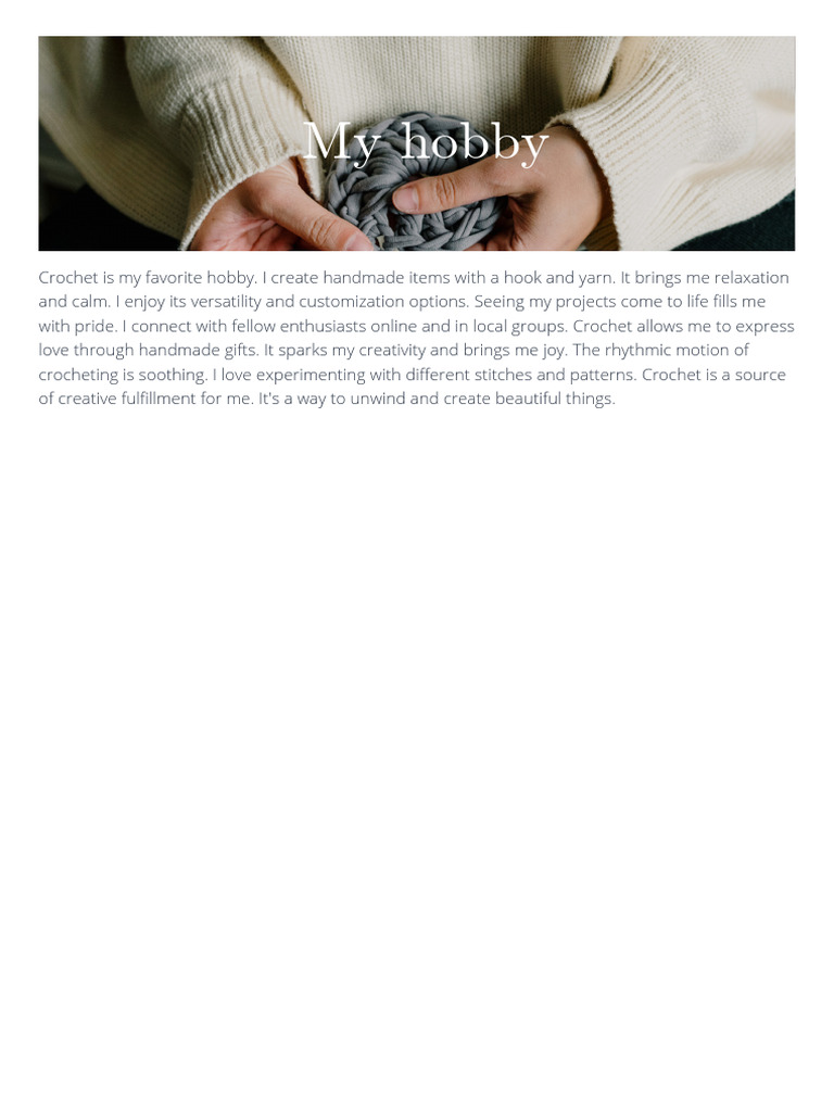 My Hobby | PDF