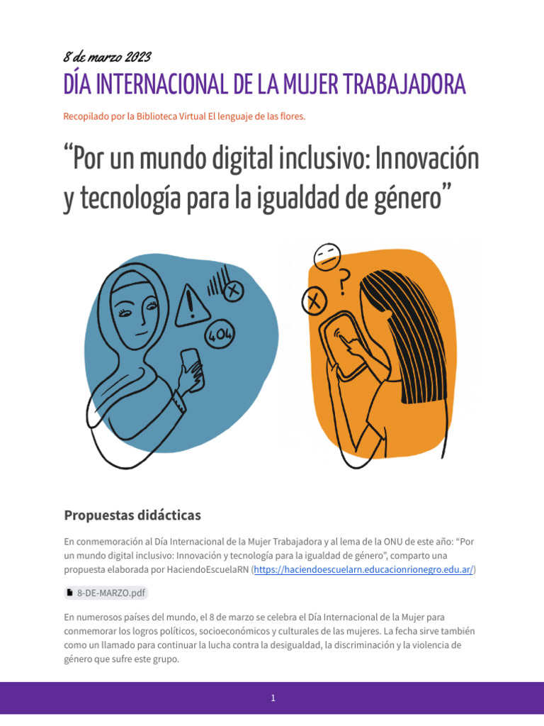 8 de Marzo 2023 - Día Internacional de La Mujer Trabajadora | PDF | Mujer