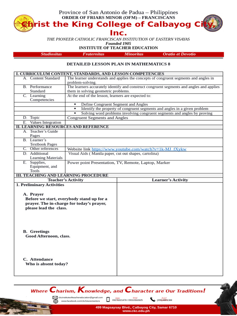 DEMOFEST LESSON PLAN TEMPLATE Polygon | PDF | Learning