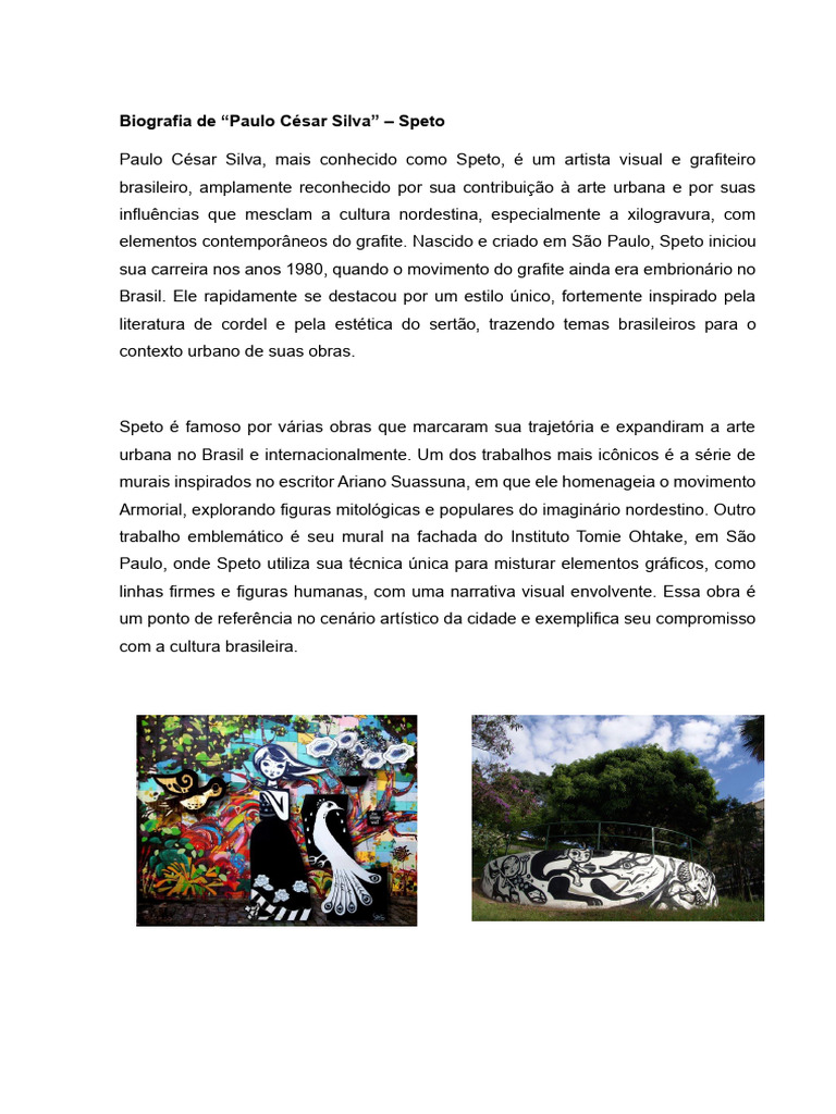 Biografia de Speto, Artista do Grafite | PDF