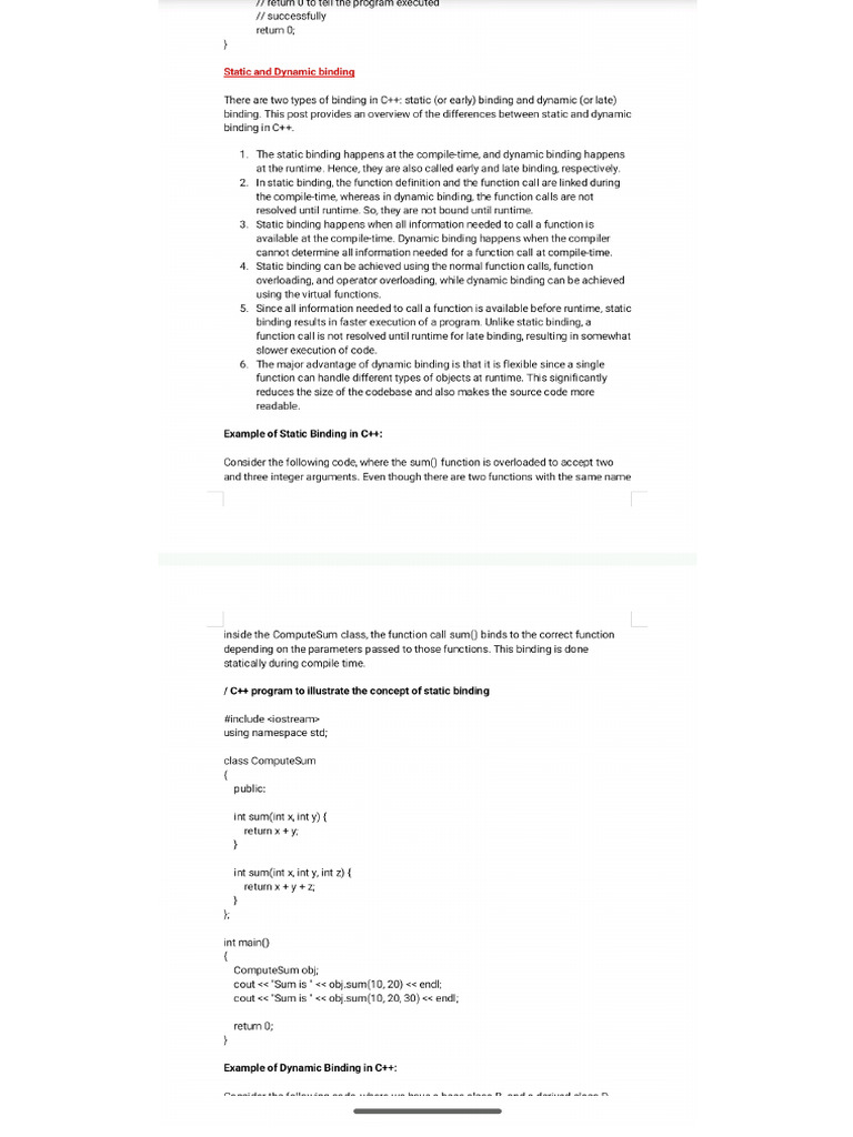 Static - Dynamic Bindiny | PDF