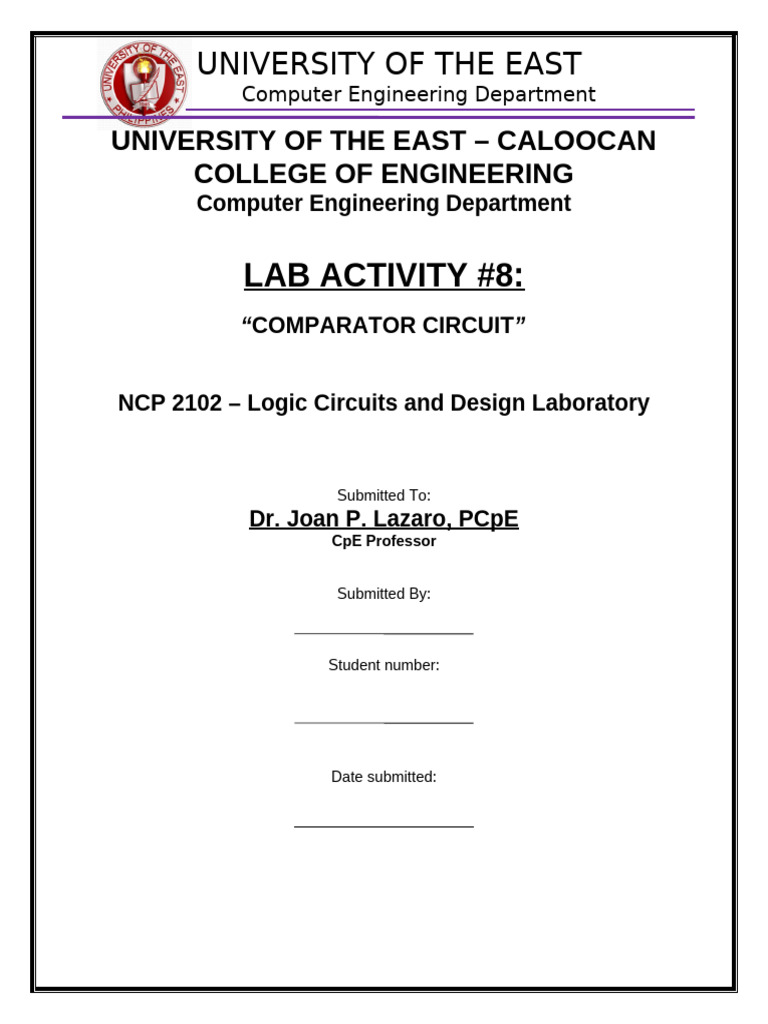 4-Bit Comparator Circuit Lab Guide | PDF