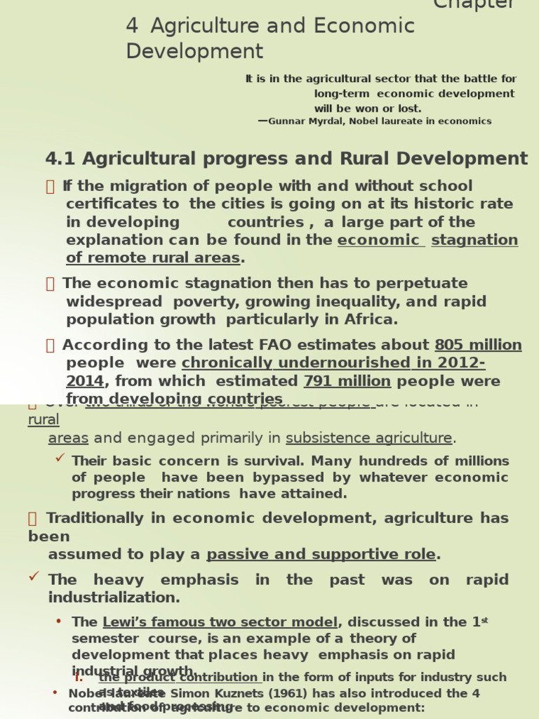 Agriculture's Role in Economic Development | PDF | Agriculture | Farms