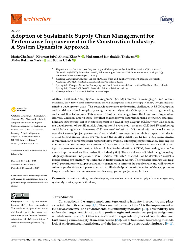 Adoption of Sustainable Supply Chain Management For Performance ...