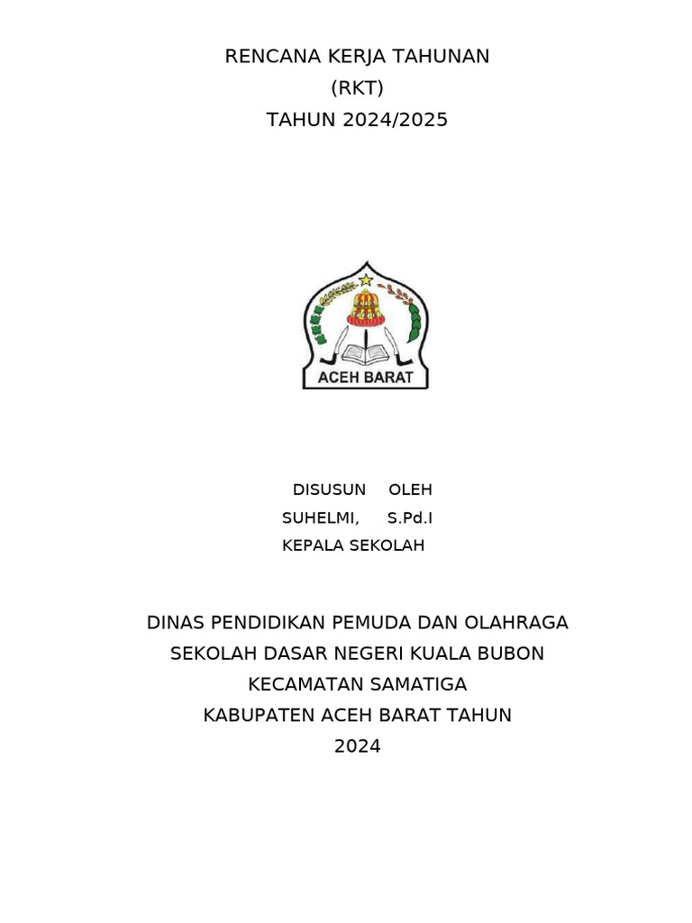 Rencana Kerja Tahunan SD 2024/2025 | PDF