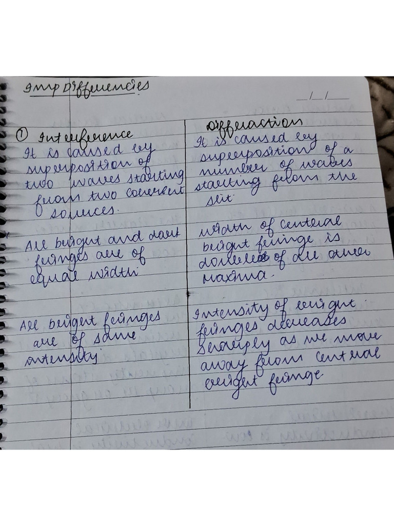 Imp Differences in Physics | PDF