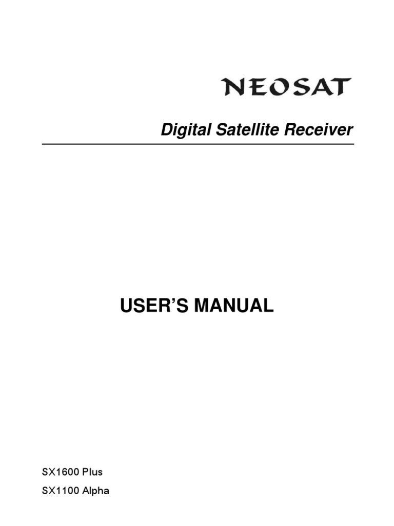Neosat SX1600 User Manual Guide | PDF | Electrical Connector | Computer ...