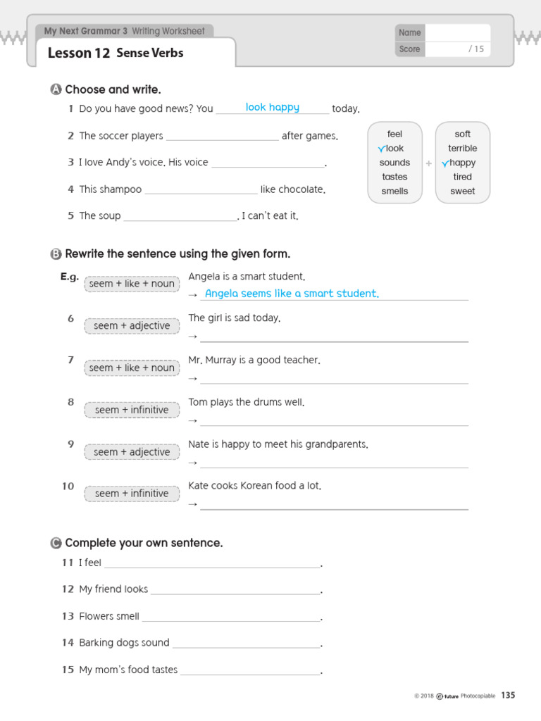 Writing Worksheet 12 | PDF