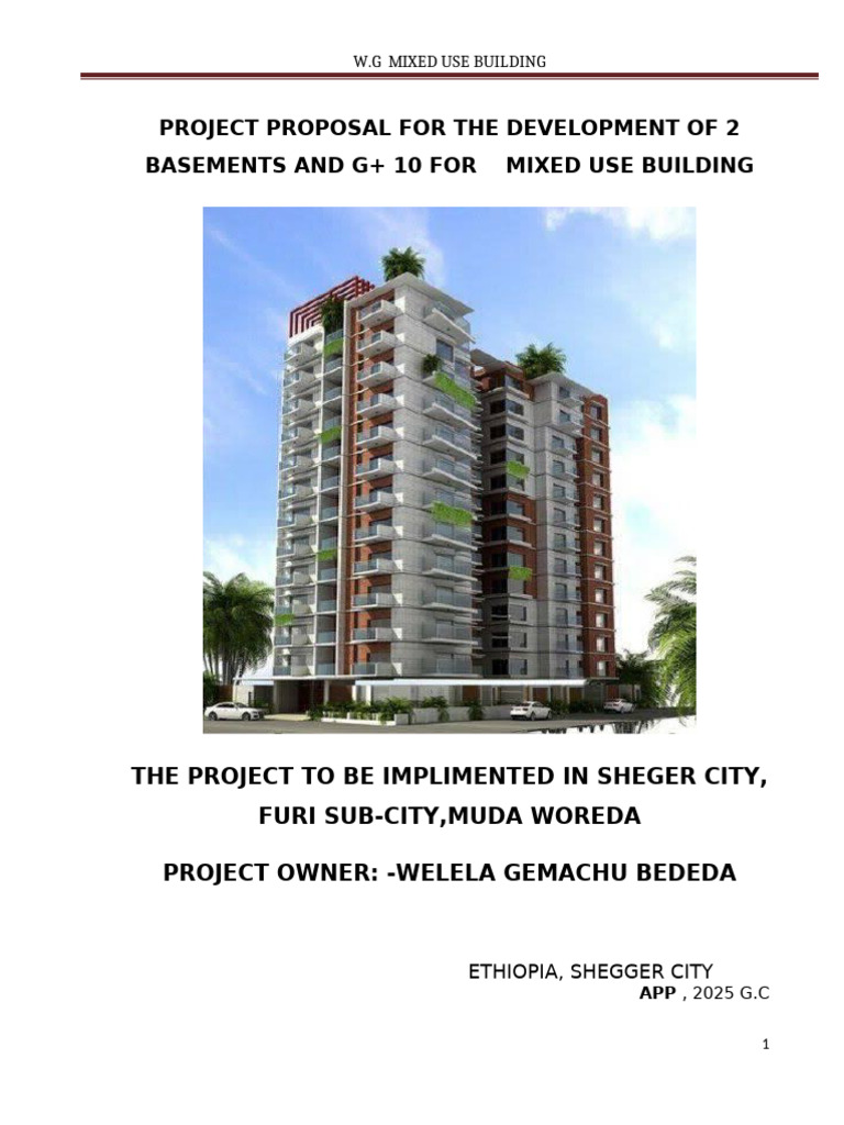Sheger City Mixed Use Building Proposal | PDF | Ethiopia | Macroeconomics