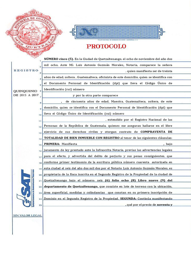Contrato de Compraventa en Quetzaltenango | PDF | Guatemala