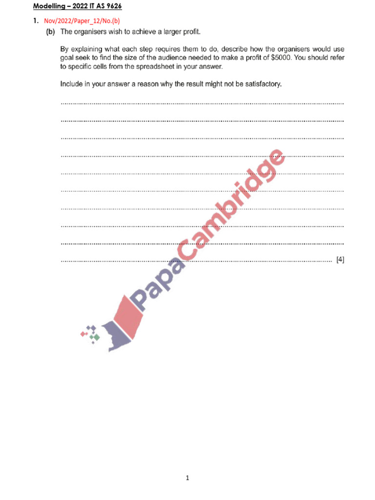 IT AS 9626 Modelling Papers Summary | PDF