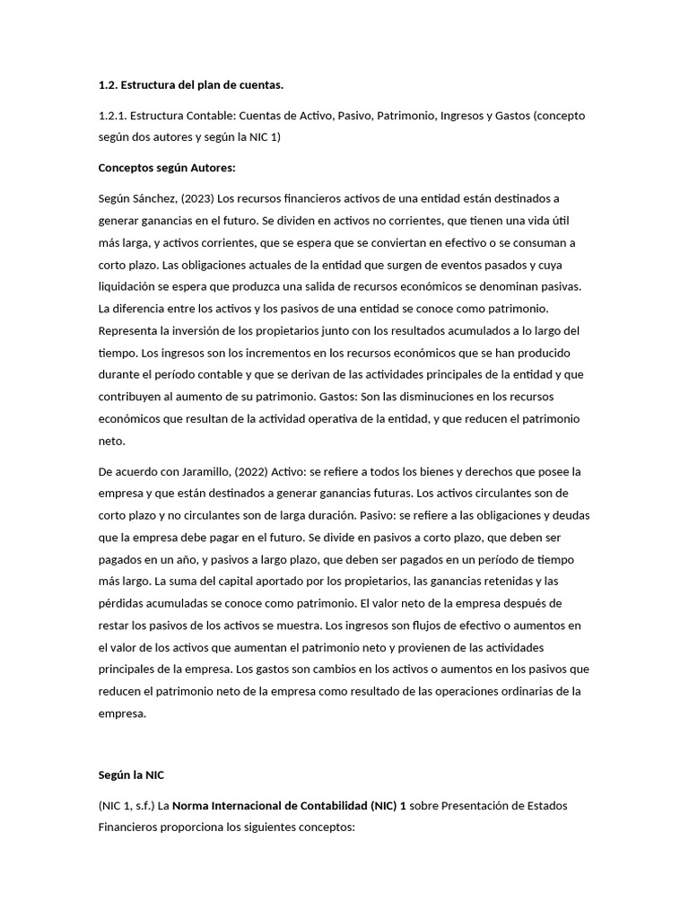 Estructura y Codificación del Plan de Cuentas | PDF | Contabilidad | Dinero