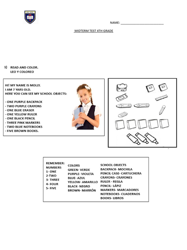 Midterm Test 4th Grade Adapt Pdf