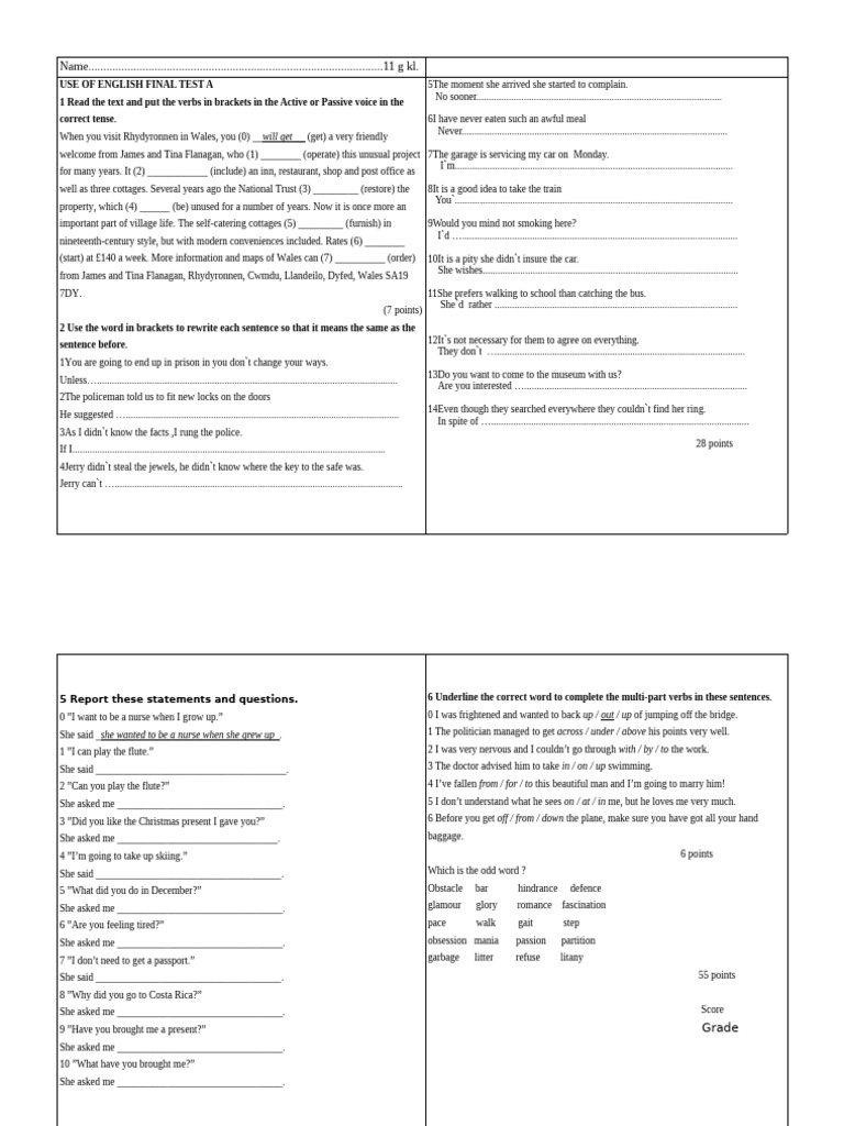 11 G Term Test A Variant 2 Srok | PDF | Semantic Units | Language Mechanics