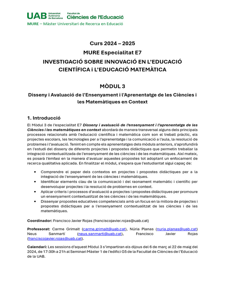 Programa E7.M3 24-25 | PDF