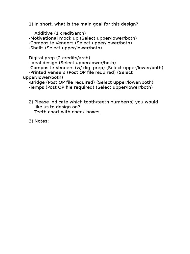 Dental Design Options and Requirements | PDF