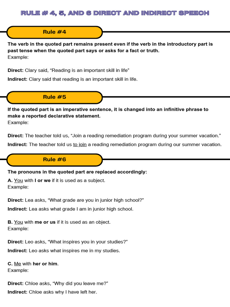 Lesson and Activities Rule 4 5 and 6 (1) | PDF | Verb | Linguistics