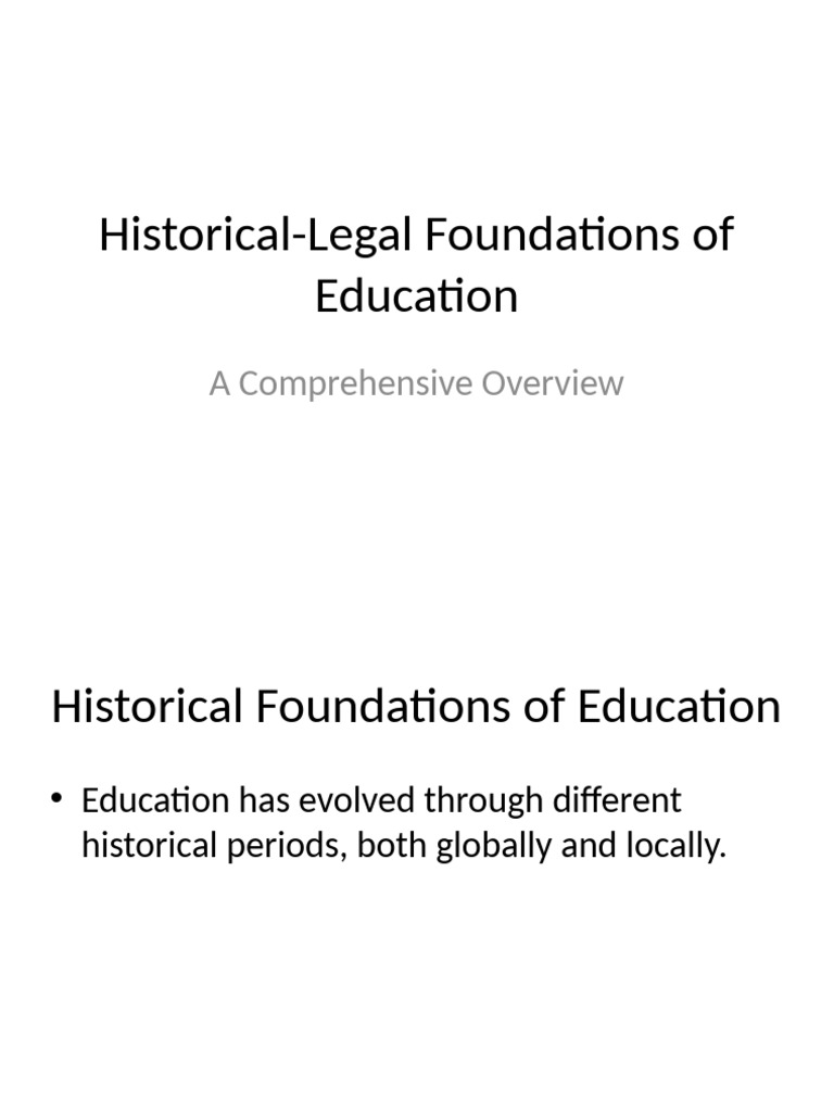 Historical and Legal Foundations of Education | PDF