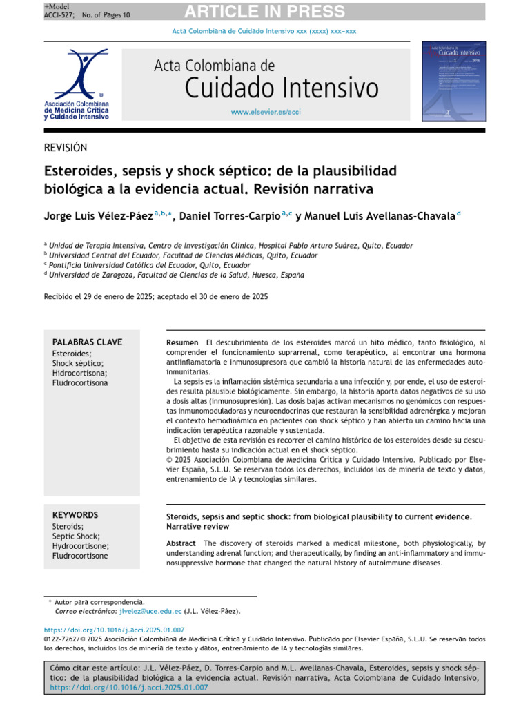Choque Septico y Esteroide | PDF | Corticosteroides | Receptor (Bioquímica)