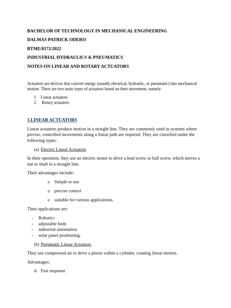 Linear & Rotary Actuators | PDF | Actuator | Electric Motor