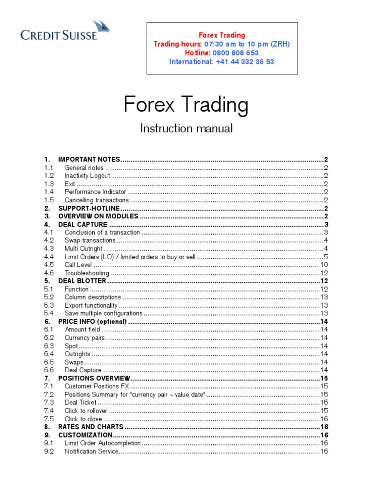 Forex Trading Instruction Manual | PDF | Order (Exchange) | Foreign ...