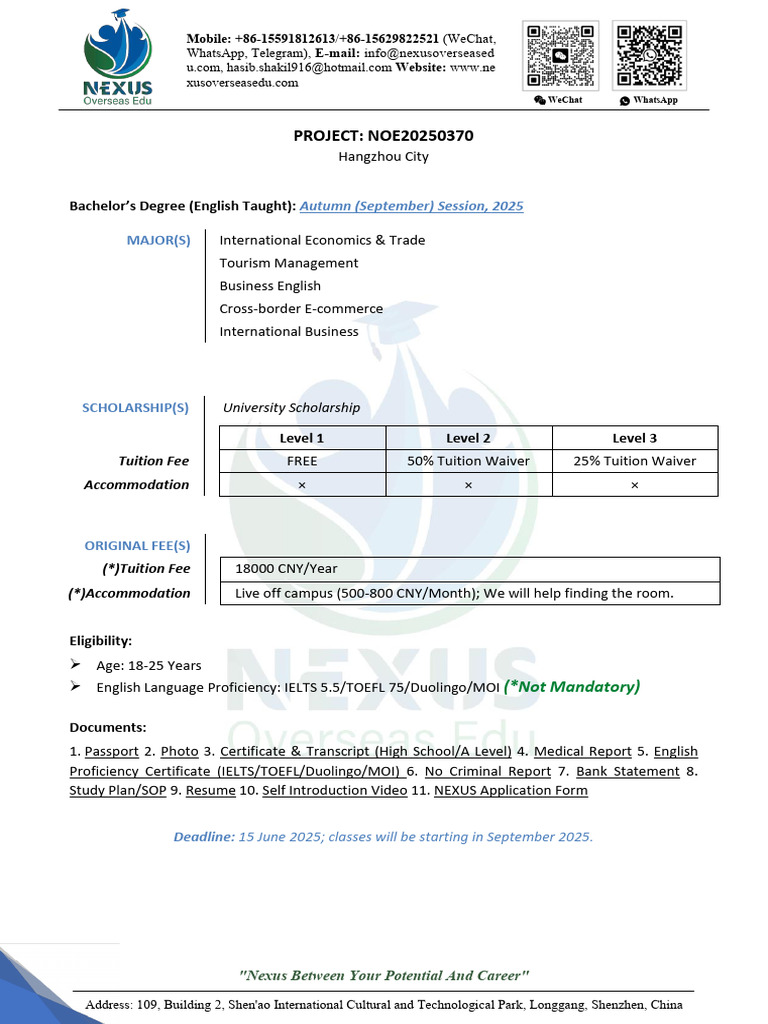 Nexus Career Opportunities in China | PDF