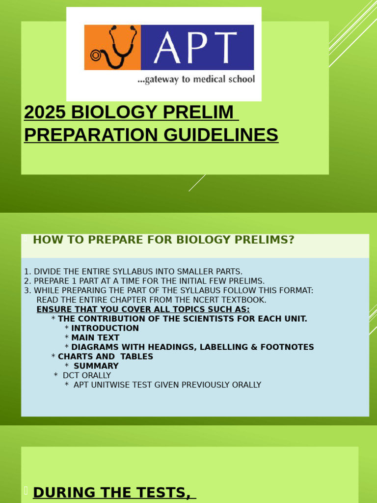 2025 Biology Prelims Study Guide PDF