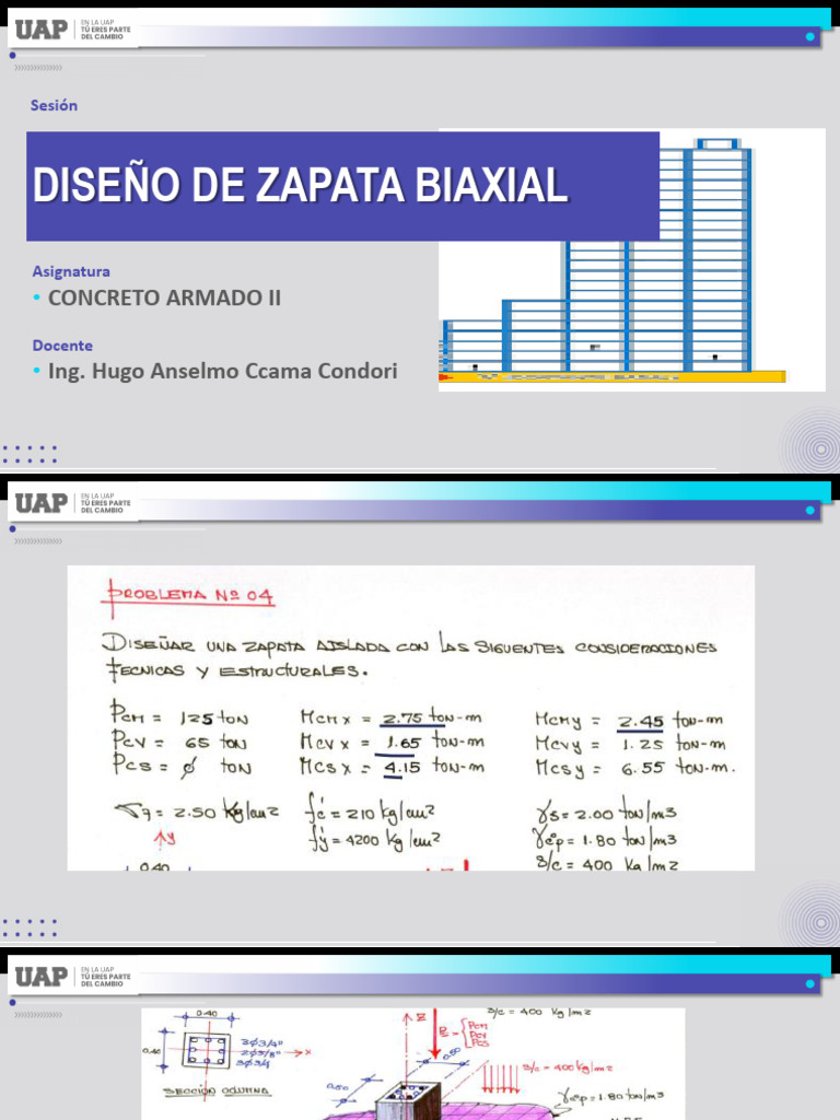 Diseño de Zapata Biaxial por Hugo Ccama | PDF