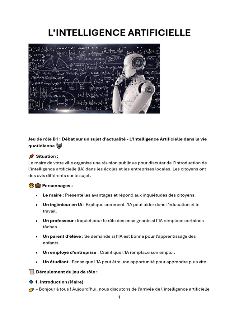 Débat sur l'Intelligence Artificielle | PDF | Intelligence artificielle ...